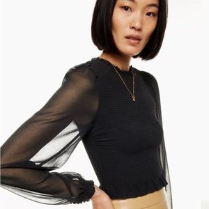 ARITZIA Black “Shortsleeve” Tempest Blouse